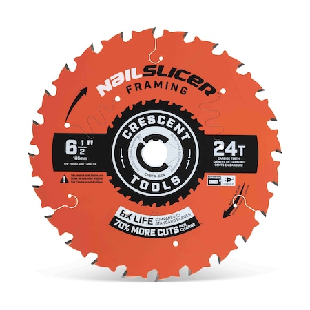 Crescent 6-1/2" x 24-Tooth NailSlicer Framing Circular Saw Blade CSBFR-624