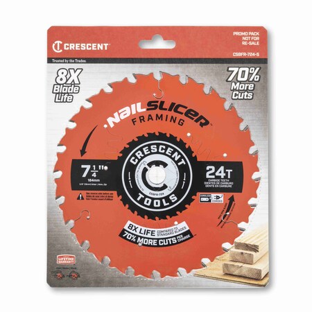 Crescent 7-1/4" x 24-Tooth NailSlicer Framing Circular Saw Blade CSBFR-724