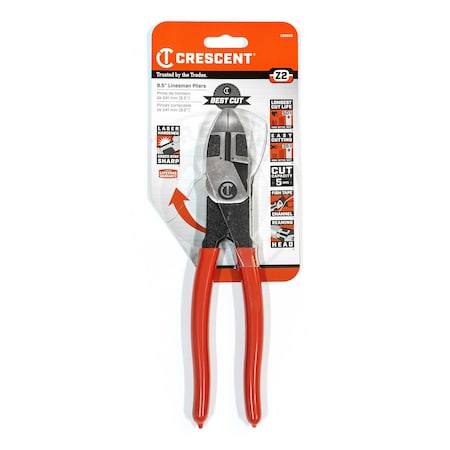 Crescent Z2 9-1/2" Lineman's Plier Dipped Handle Z20509-06
