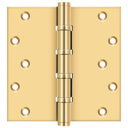 Deltana Lifetime Brass Door and Butt Hinge, Holes per Leaf: 5 CSB66BB