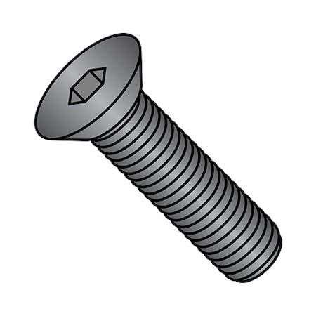 Zoro Select #8-32 Socket Head Cap Screw, Flat, Plain Steel, 1/2 in Length, 1000 PK 0808CSFLBLK