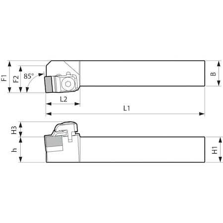 Kyocera Turning Toolholder, CSYNR 2525M12 CSYNR2525M12