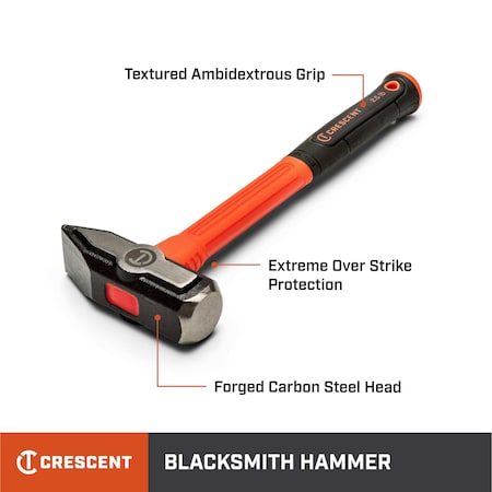 Crescent Hammer, 2.5Lb Blacksmith, Fiberglass CHFBS40