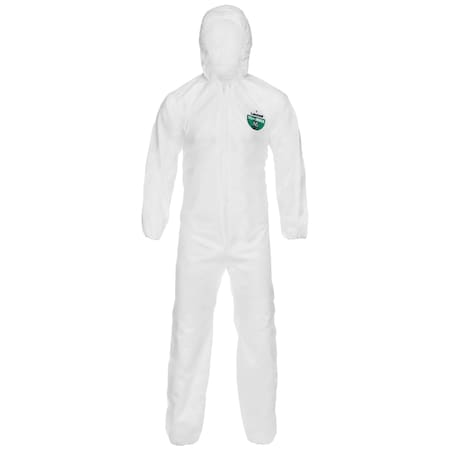Lakeland Disposable Coverallss, Hooded Coverall, M, MicroMax(R) NS, Elastic Wrist, Elastic Ankle, White CTL428V-MD