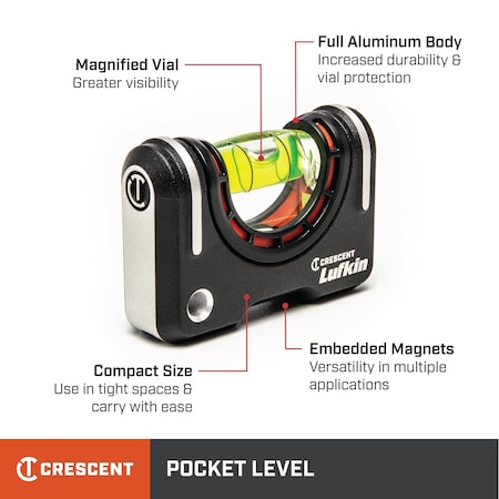 Crescent Magnetic Pocket Level LPL1000-02
