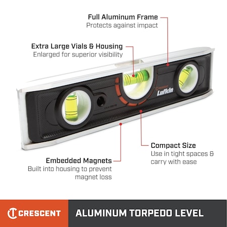 Crescent 9 in Aluminum Torpedo Level LTLA1100-02