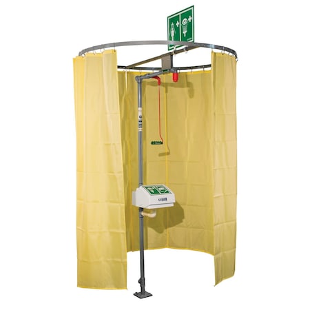 Hughes Privacy Curtain, Nylon, Steel, Yellow, For Use With, Safety Shower Curtain-PM