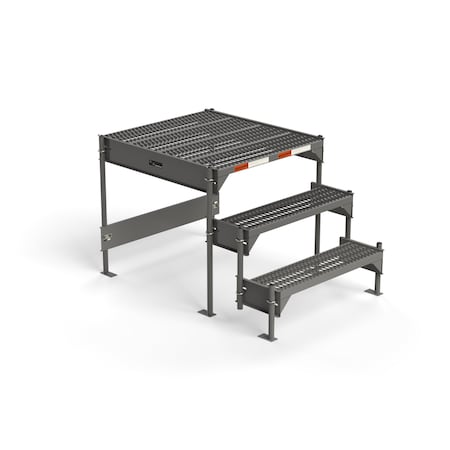 Ega Products Custom Work Platform, 3 Steps, Modular, 35"W x 39"L Platform, Adjustable to 30"-33"H, Style 1 CW1-33-3-3
