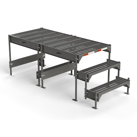 Ega Products Custom Work Platform, 3 Steps, Modular, 35"W x 77"L Platform, Adjustable to 30"-33"H, Style 1 CW1-33-3-6