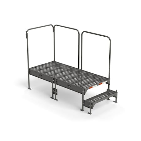 Ega Products Custom Work Platform, 2 Steps, Modular, 35"W x 77"L Platform, Adjustable to 18"-21"H, Style 4 CW4-21-2-6