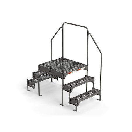 Ega Products Custom Work Platform, 3 Steps, Modular, 35"W x 39"L Platform, Adjustable to 30"-33"H, Style 6 CW6-33-3-3