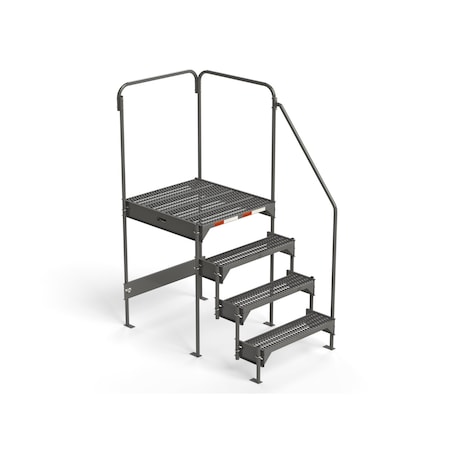 Ega Products Custom Work Platform, 4 Steps, Modular, 35"W x 39"L Platform, Adjustable to 42"-45"H, Style 7 CW7-45-4-3
