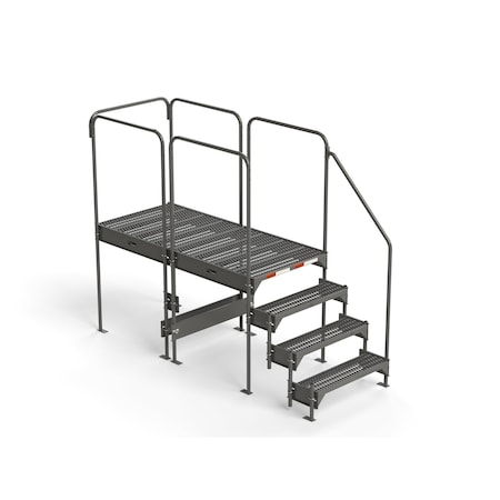 Ega Products Custom Work Platform, 4 Steps, Modular, 35"W x 77"L Platform, Adjustable to 36"-39"H, Style 8 CW8-39-4-6