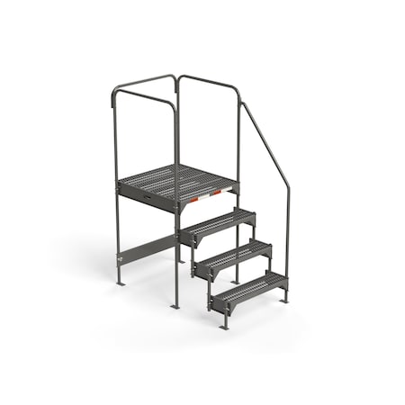 Ega Products Custom Work Platform, 4 Steps, Modular, 35"W x 39"L Platform, Adjustable to 42"-45"H, Style 8 CW8-45-4-3