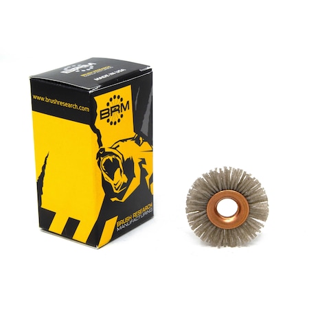 Brush Research CY11280AO Abrasive Nylon Copper Center Wheel, 1.5" Dia., 80AO, .375" Arbor Hole, .375" Trim CY11280AO