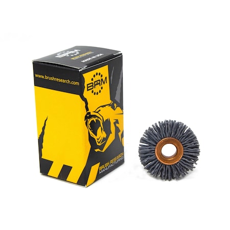 Brush Research CY112120SC Abrasive Nylon Copper Center Wheel, 1.5" Dia., 120SC, .375" Arbor Hole, .375" Trim CY112120SC