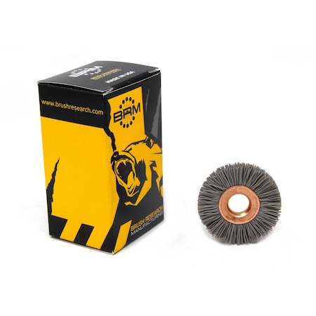 Brush Research CY114500AO Abrasive Nylon Copper Center Wheel, 1.25" Dia., 500AO, .375" Arbor Hole, .250" Trim CY114500AO