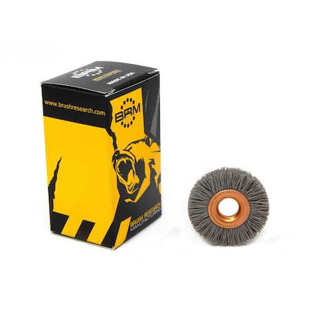 Brush Research CY114600AO Abrasive Nylon Copper Center Wheel, 1.25" Dia., 600AO, .375" Arbor Hole, .250" Trim CY114600AO