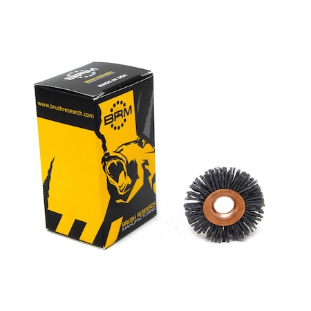 Brush Research CY11280SC Abrasive Nylon Copper Center Wheel, 1.5" Dia., 80SC, .375" Arbor Hole, .375" Trim CY11280SC