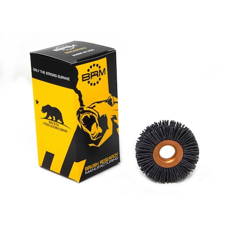 Brush Research CY2120SC Abrasive Nylon Copper Center Wheel, 2" Dia., 120SC, .500" Arbor Hole, .500" Trim CY2120SC