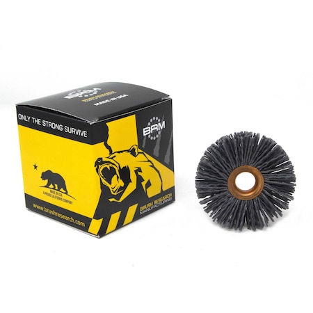 Brush Research CY280SC Abrasive Nylon Copper Center Wheel, 2" Dia., 80SC, .500" Arbor Hole, .500" Trim CY280SC