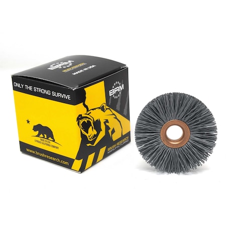 Brush Research CY2320SC Abrasive Nylon Copper Center Wheel, 2" Dia., 320SC, .500" Arbor Hole, .500" Trim CY2320SC