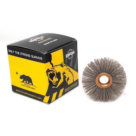 Brush Research CY21280AO Abrasive Nylon Copper Center Wheel, 2.5" Dia., 80AO, .500" Arbor Hole, .750" Trim CY21280AO