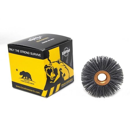 Brush Research CY21280SC Abrasive Nylon Copper Center Wheel, 2.5" Dia., 80SC, .500" Arbor Hole, .750" Trim CY21280SC