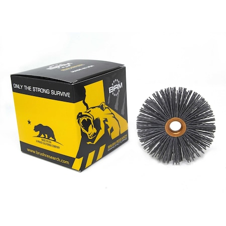Brush Research CY4120SC Abrasive Nylon Copper Center Wheel, 4" Dia., 120SC, .500" Arbor Hole, 1.437" Trim CY4120SC