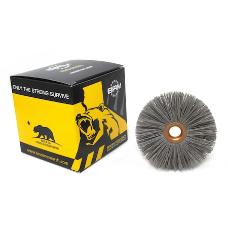 Brush Research CY3500AO Abrasive Nylon Copper Center Wheel, 3" Dia., 500AO, .500" Arbor Hole, 1.000" Trim CY3500AO