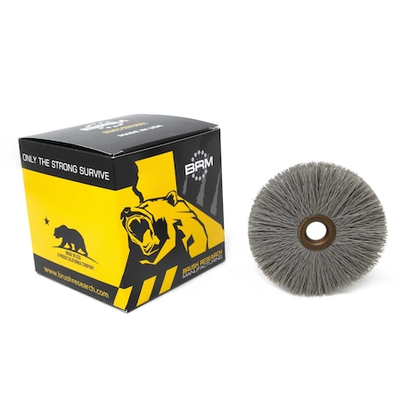 Brush Research CY3600AO Abrasive Nylon Copper Center Wheel, 3" Dia., 600AO, .500" Arbor Hole, 1.000" Trim CY3600AO