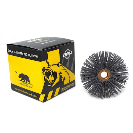 Brush Research CY380SC Abrasive Nylon Copper Center Wheel, 3" Dia., 80SC, .500" Arbor Hole, 1.000" Trim CY380SC