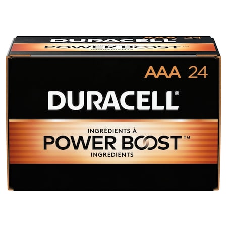 Duracell Coppertop AAA Alkaline Battery, 1.5V DC, 24 Pack MN2400BKD