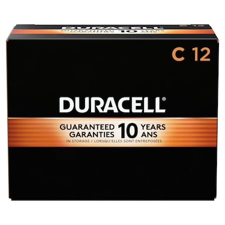 Duracell Coppertop C Alkaline Battery, 1.5V DC, PK12 MN1400