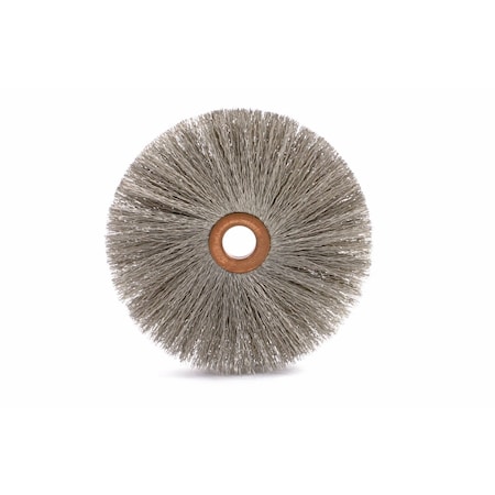 Brush Research C312S06C 3-1/2" Dia. Copper Center Wheel, .006 SS, 1/2" Arbor Hole, 1.312 Trim, .625 Face Width C312S06C