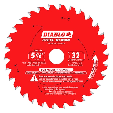 Diablo CircularSawBlade, Carbide, Dia:5 7/8" D0532F