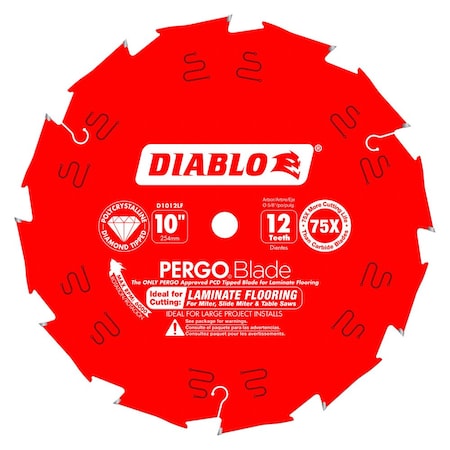 Diablo CircularSawBlade, PCD, Dia:10" D1012LF