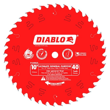 Diablo Tooth Ultimate General Purpose Saw Blade D1040UX