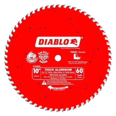 Diablo Nf Csb, 10 in dia x 60 Teeth, 5/8" Bore D1060N