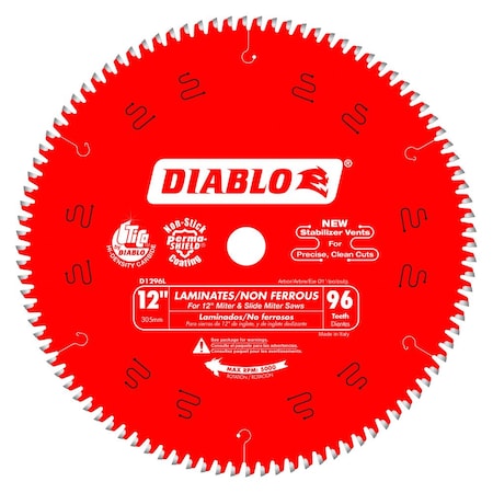 Diablo Tooth Laminate/Aluminum Saw Blade, 12 D1296L