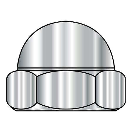 Zoro Select Cap Nut, M6-1.00, Stainless Steel, 12 mm H, 2000 PK M6D1587A2