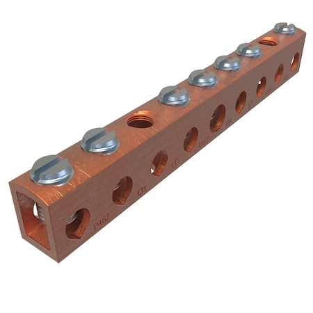 Ilsco Copper Neutral Bar Connector, Conductor D167-6-EC