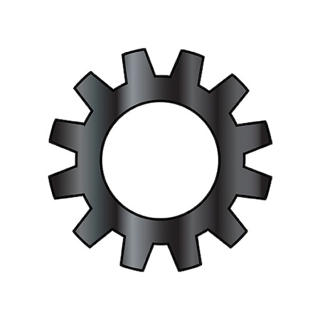Zoro Select External Tooth Lock Washer, For Screw Size M6 Spring Steel, Black Oxide Finish, 6000 PK M6D6797AB