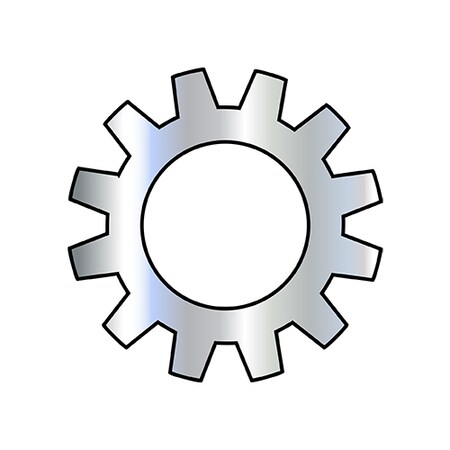 Zoro Select External Tooth Lock Washer, For Screw Size M6 Spring Steel, Zinc Clear Finish, 6000 PK M6D6797A