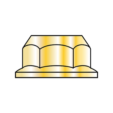 Zoro Select Flange Nut, M6-1.00, Steel, Class 10, Zinc Yellow, 10 mm Hex Wd, 3000 PK M6D6923-10Y