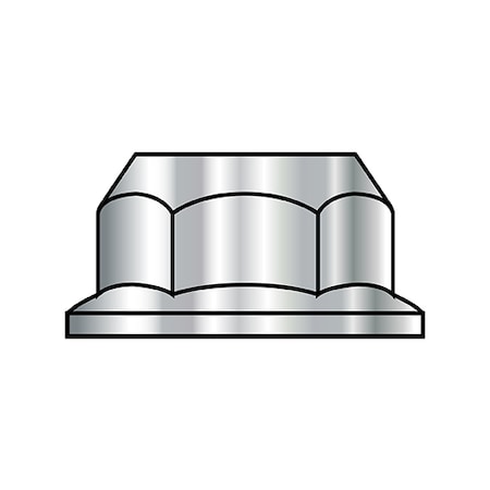 ZORO SELECT Flange Nut, M10-1.50, Steel, Class 10, Zinc Plated, 15 mm Hex Wd, 1000 PK M10D6923-10