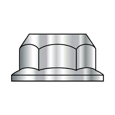 ZORO SELECT Flange Nut, M3-0.50, 18-8 Stainless Steel, Not Graded, Plain, 5.5 mm Hex Wd, 4000 PK M3D6923188