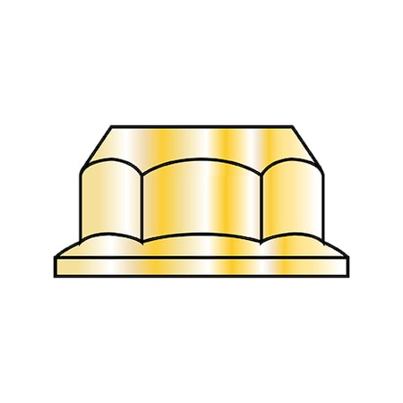 Zoro Select Flange Nut, M8-1.25, Steel, Class 8, Zinc Yellow, 13 mm Hex Wd, 1500 PK M8D6923-8Y