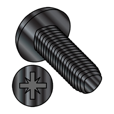 Zoro Select Thread Cutting Screw, M4-0.70 x 8 mm, Wax Steel Pan Head 700 PK M48D7500CBZ