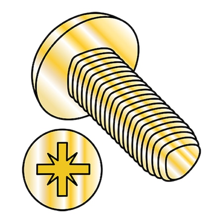 Zoro Select Thread Cutting Screw, M2.5-0.45 x 6 mm, Wax Steel Pan Head 1500 PK M2.56D7500CY
